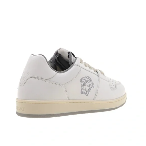 Versace Medusa Men Sneakers White Leather Size 45 / 12 US New